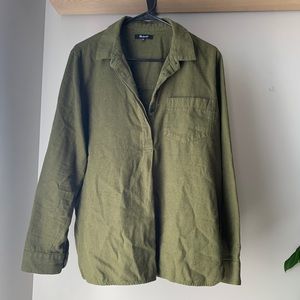 Madewell Olive Green button back top